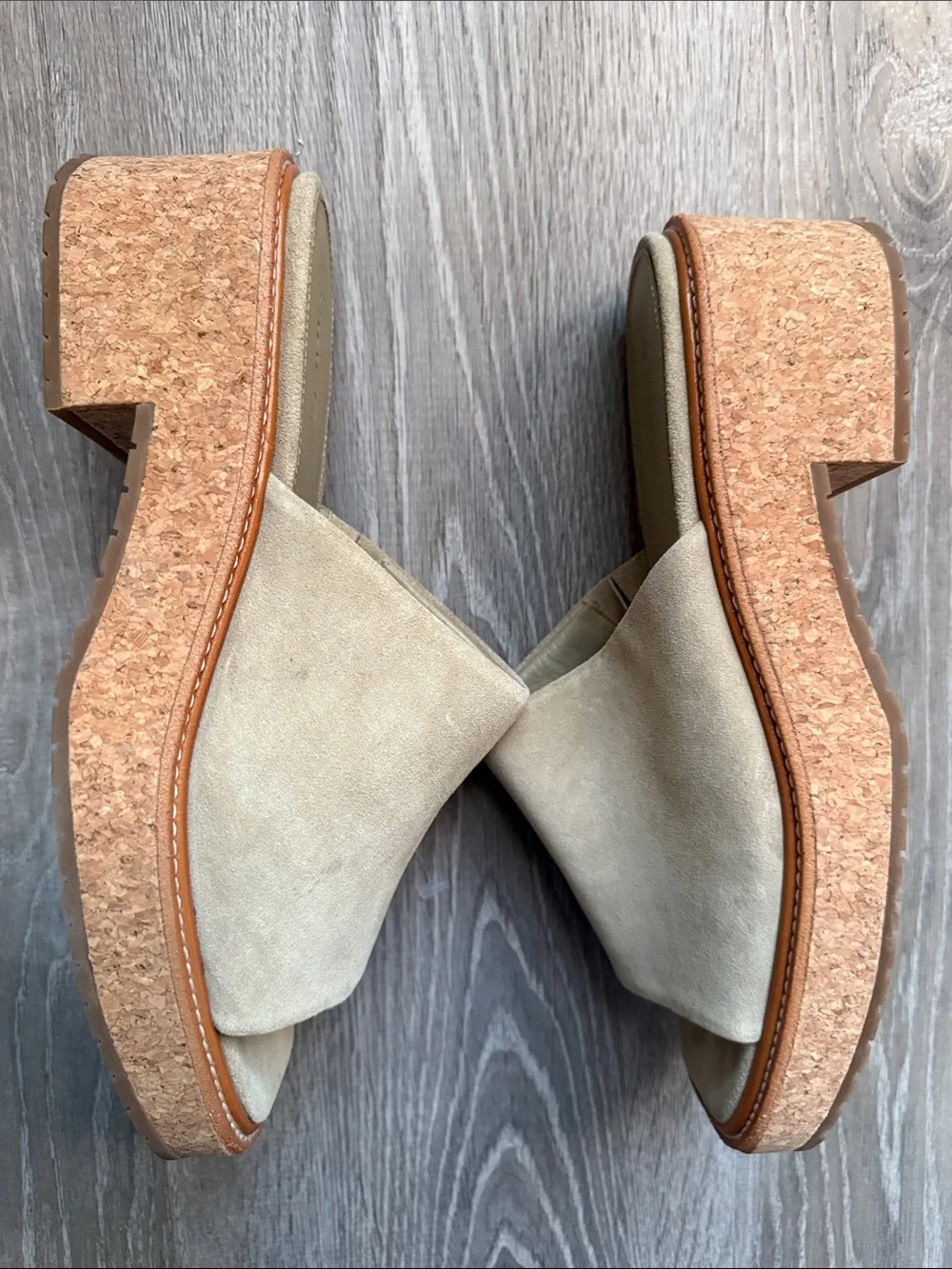 Vince Maddy-B suede cork platform sandals 9.5